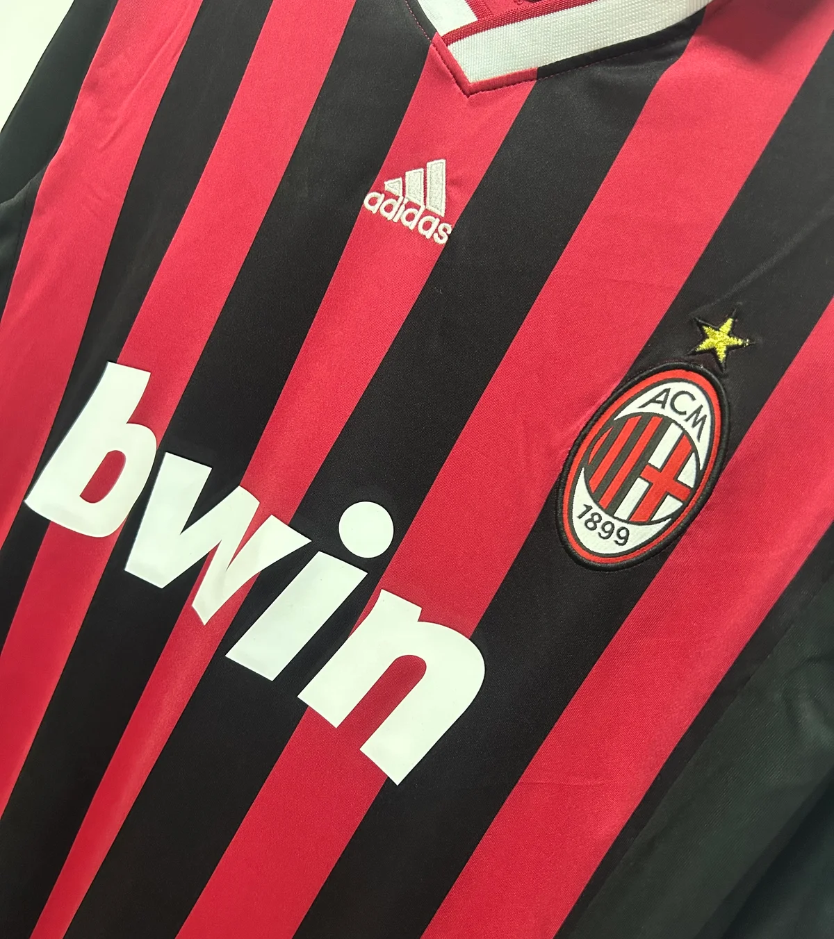 Camiseta AC Milan Manga Larga Local Manga Larga 2009/2010 retro foto 5