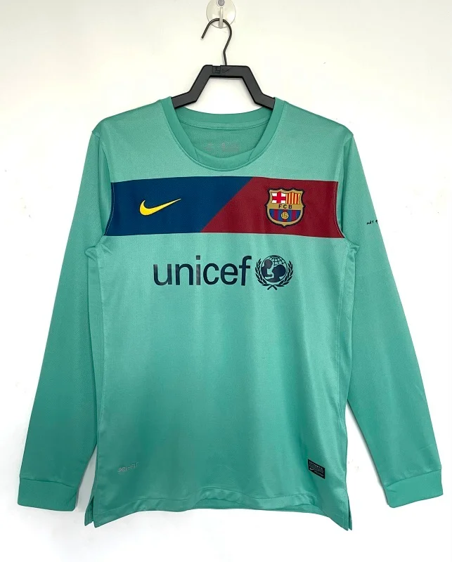 Camiseta Barcelona Visitante Manga Larga Manga Larga 2010/2011 retro foto 1