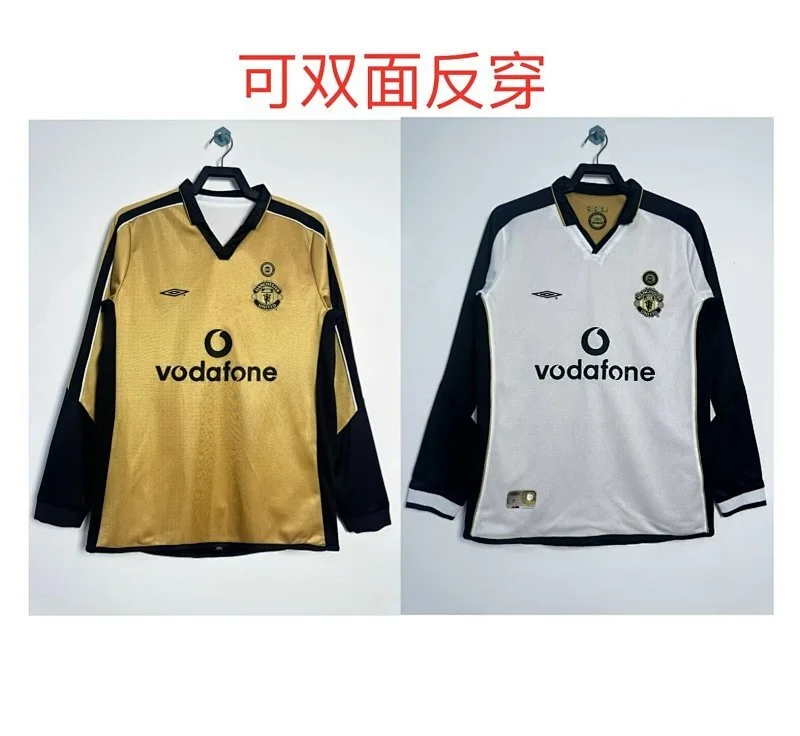 Camiseta Manchester United Centenary Manga Larga Manga Larga 2001/2002 retro foto 1