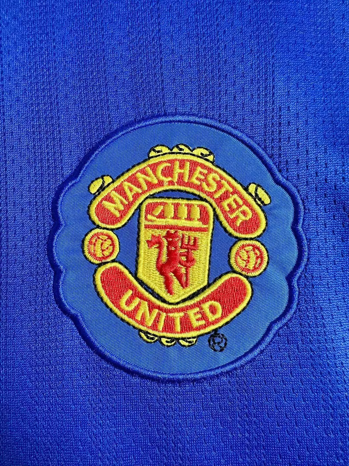 Camiseta Manchester United Portero Azul Manga Larga Manga Larga 2007/2008 retro foto 7