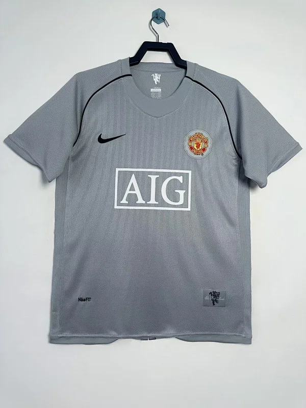 Camiseta Manchester United Portero Gris 2007/2008 retro foto 1