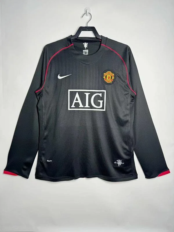 Camiseta Manchester United Visitante Manga Larga 2007/2008 retro foto 1