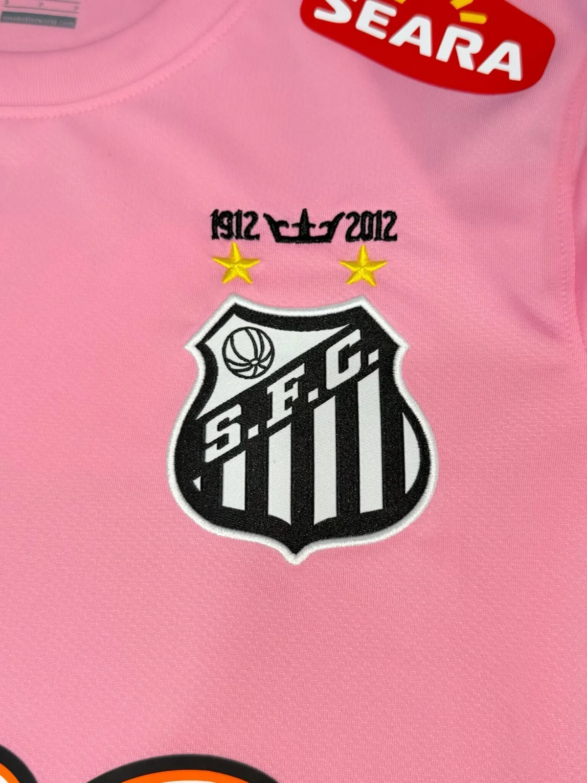 Camiseta Santos Rosa Manga Larga Manga Larga 2012/2013 retro foto 8