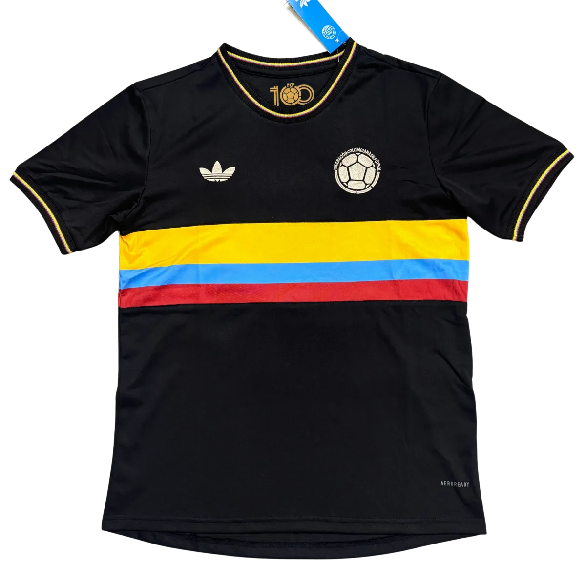 Camiseta Colombia 100 Años Negra - Colección 2026