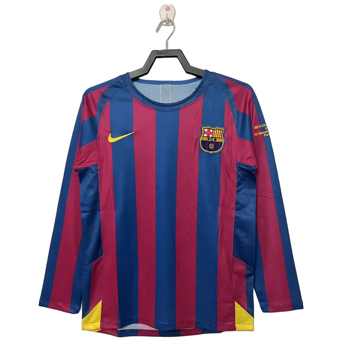 Camiseta Retro Barcelona 2005-2006 Local Final Champions League Manga Larga - Retro