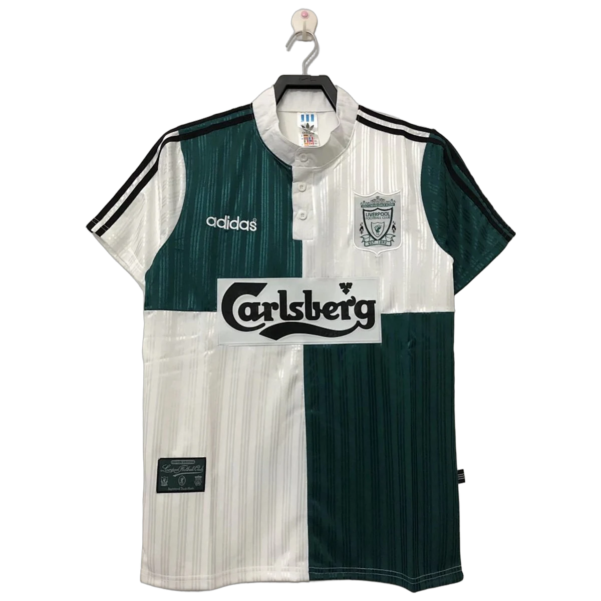 Camiseta Retro Liverpool 1995/96 Verde y Blanca - Retro